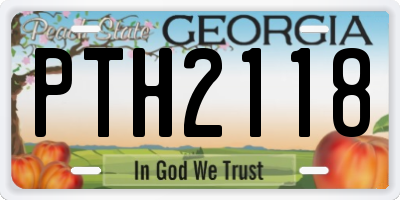 GA license plate PTH2118