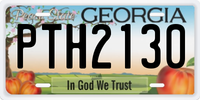 GA license plate PTH2130
