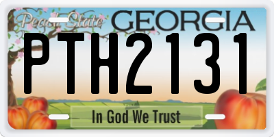 GA license plate PTH2131
