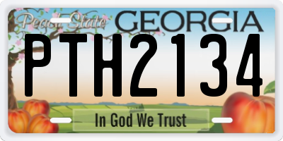 GA license plate PTH2134