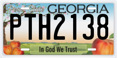 GA license plate PTH2138