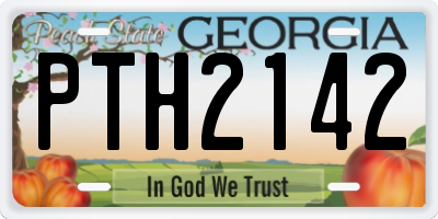GA license plate PTH2142