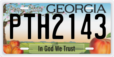 GA license plate PTH2143