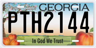 GA license plate PTH2144