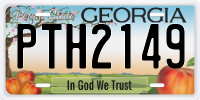 GA license plate PTH2149