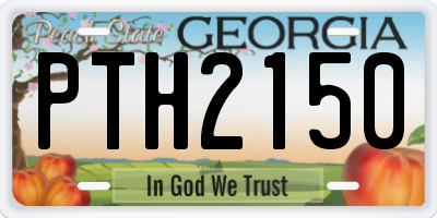 GA license plate PTH2150