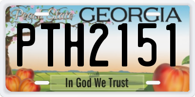 GA license plate PTH2151