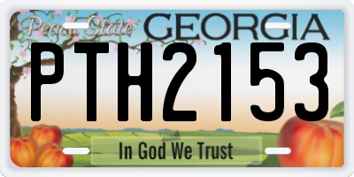 GA license plate PTH2153