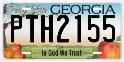 GA license plate PTH2155