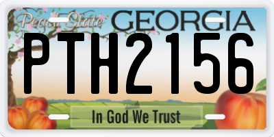 GA license plate PTH2156