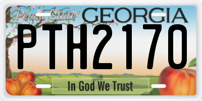 GA license plate PTH2170