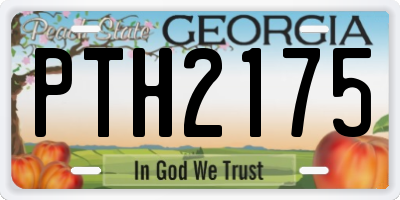 GA license plate PTH2175