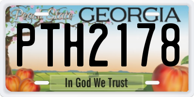 GA license plate PTH2178