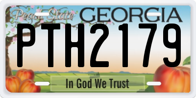 GA license plate PTH2179