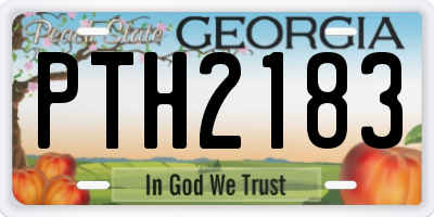 GA license plate PTH2183