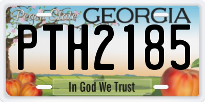GA license plate PTH2185