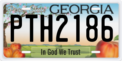 GA license plate PTH2186