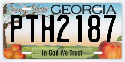 GA license plate PTH2187