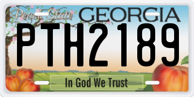 GA license plate PTH2189