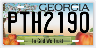 GA license plate PTH2190