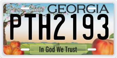 GA license plate PTH2193