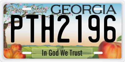 GA license plate PTH2196