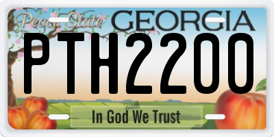 GA license plate PTH2200