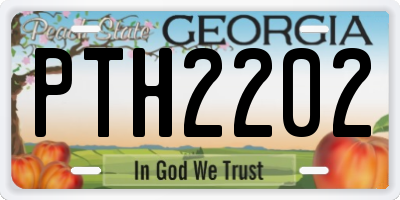 GA license plate PTH2202