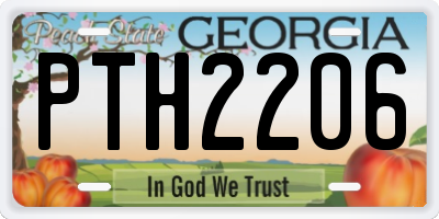 GA license plate PTH2206
