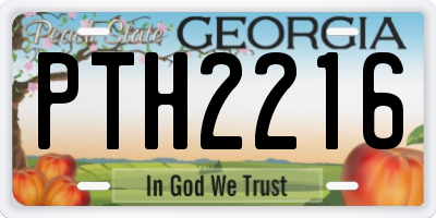 GA license plate PTH2216