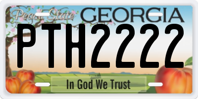 GA license plate PTH2222
