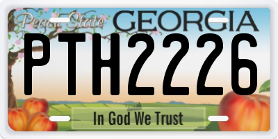 GA license plate PTH2226