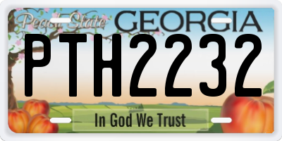 GA license plate PTH2232