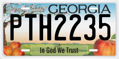 GA license plate PTH2235