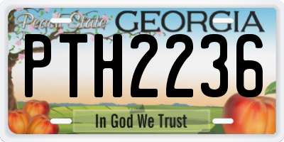 GA license plate PTH2236