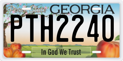 GA license plate PTH2240