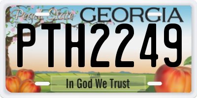 GA license plate PTH2249