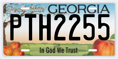 GA license plate PTH2255