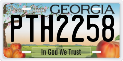 GA license plate PTH2258