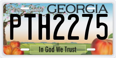GA license plate PTH2275