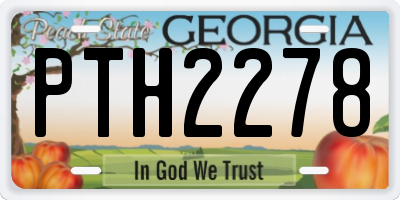 GA license plate PTH2278