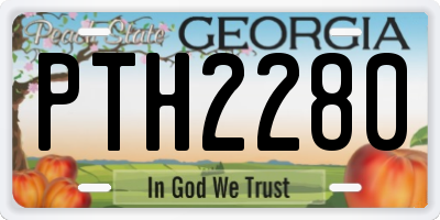 GA license plate PTH2280