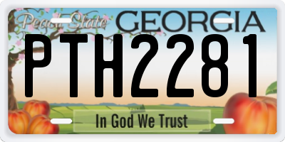 GA license plate PTH2281