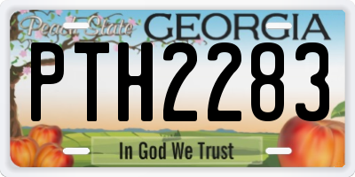 GA license plate PTH2283