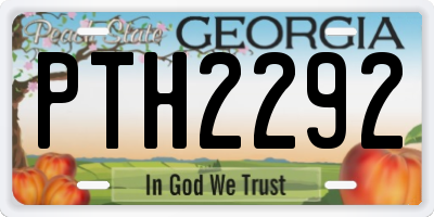 GA license plate PTH2292
