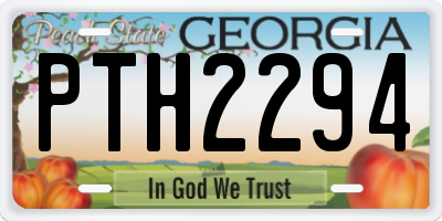 GA license plate PTH2294