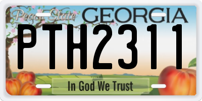 GA license plate PTH2311