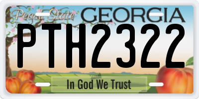 GA license plate PTH2322