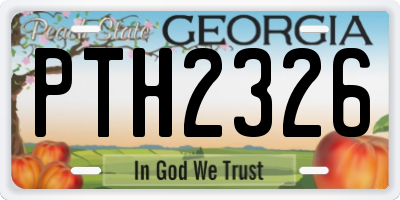 GA license plate PTH2326