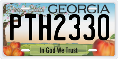 GA license plate PTH2330
